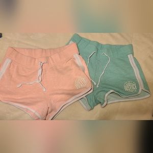 Justice Girl's Active Shorts in pink and mint green, size 14/16